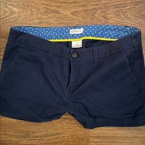 Size 12 Navy blue merona cargo shorts. Are low waisted and short.